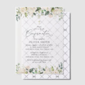 Invitations En Vélin White Flowers, Cream Flowers, Boho, Confirmation (Décalage (Invitation))