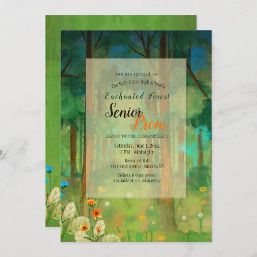 Invitations enchantées de bal d'étudiants de la (Devant / Derrière)