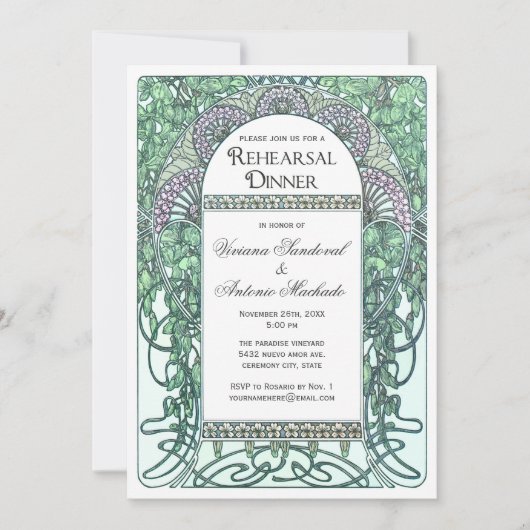 Invitations enchantées de dîner de répétition de (Devant)