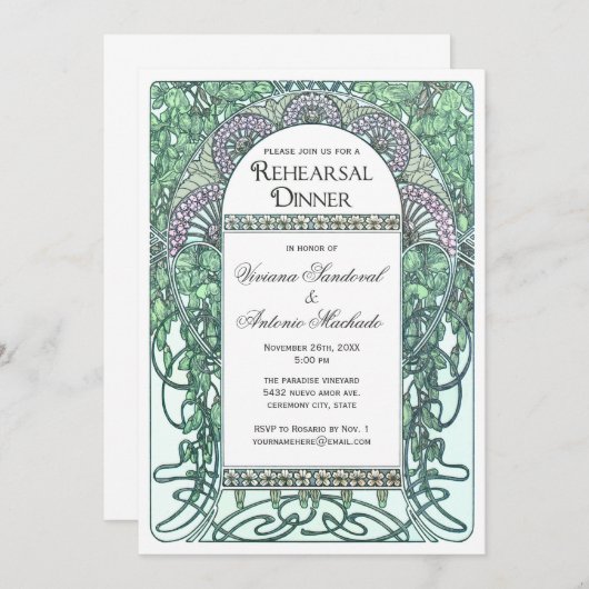 Invitations enchantées de dîner de répétition de (Devant / Derrière)