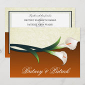 Invitations enes ivoire oranges brûlées de mariage (Devant / Derrière)