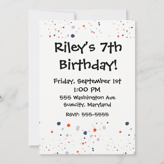 Invitations espiègles blanches et bleues rouges de (Devant)