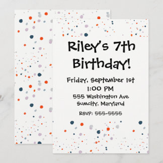 Invitations espiègles blanches et bleues rouges de