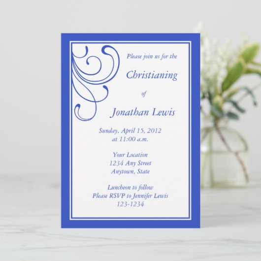 Invitations et annonces bleu-foncé faites sur (Debout devant)