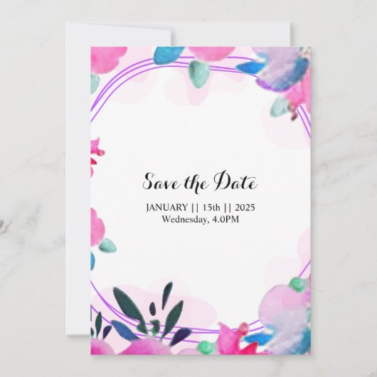 Invitations et annonces florales Enregistrer la da (Devant)