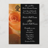 Invitations et faveurs de mariage rose (Devant)