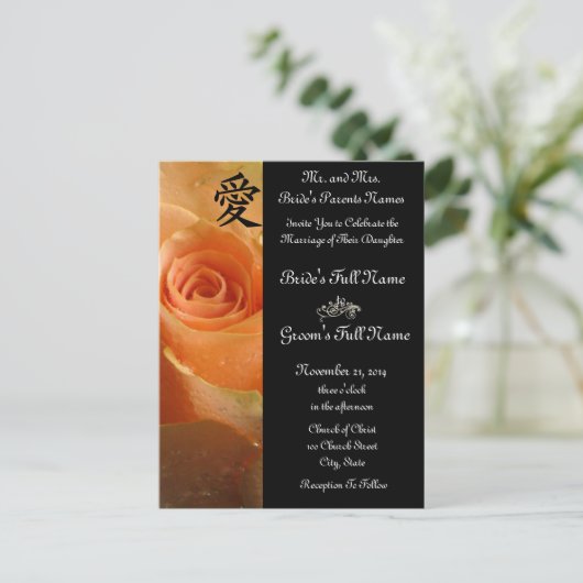 Invitations et faveurs de mariage rose (Debout devant)