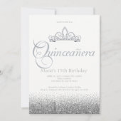 Invitations étonnantes Silver Quinceañera (Devant)