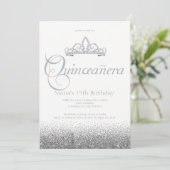 Invitations étonnantes Silver Quinceañera (Debout devant)