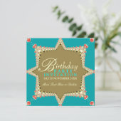 Invitations Exotic Lacy Aqua Gold Girls Party (Debout devant)