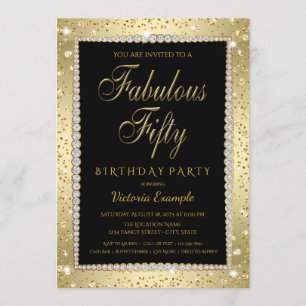 Invitations fabuleuses de fête d'anniversaire d'or