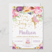 Invitations Fairy Birthday Invitations Purple Flor (Devant)