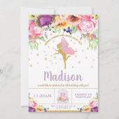 Invitations Fairy Birthday Invitations Purple Flor (Devant)