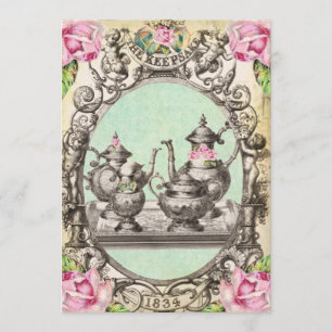 iNViTaTioNs* *FaiRy de carte de voeux de thé