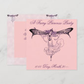 Invitations Fairy Princess Party (Devant / Derrière)