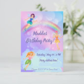 Invitations Fairy Rainbow Birthday (Debout devant)