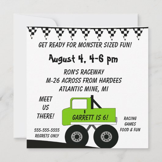 Invitations faites sur commande d'anniversaire de (Dos)