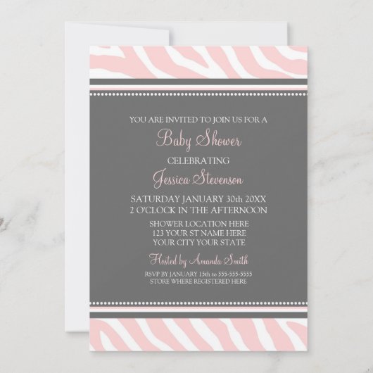 Invitations faites sur commande de baby shower de (Dos)