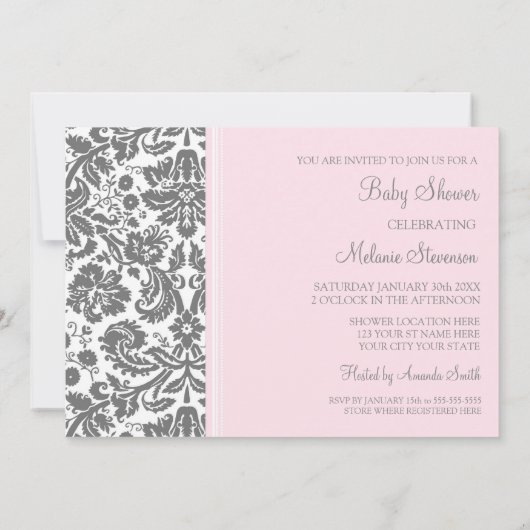 Invitations faites sur commande de baby shower de (Dos)