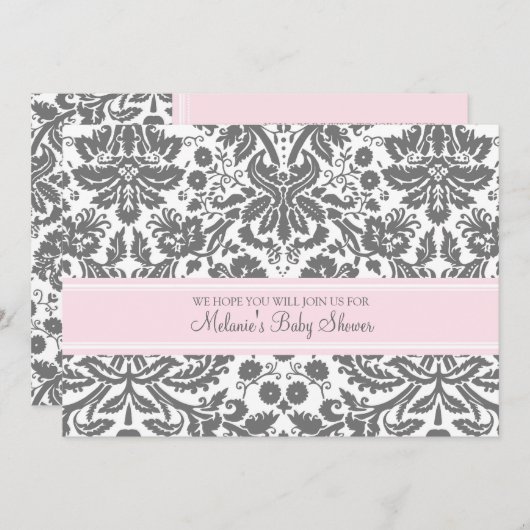 Invitations faites sur commande de baby shower de (Devant / Derrière)