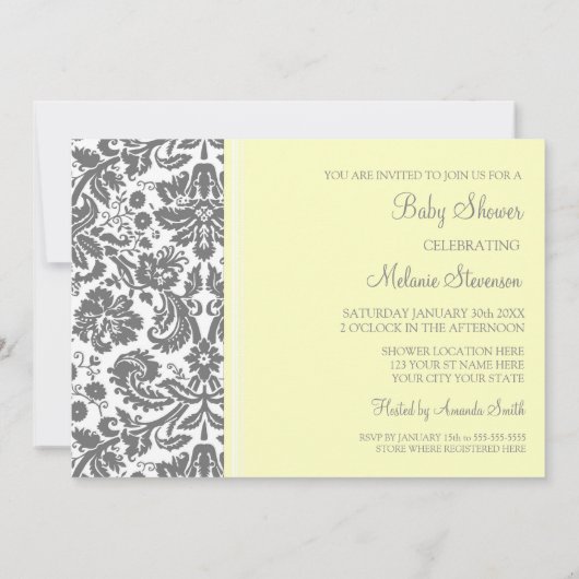 Invitations faites sur commande de baby shower de (Dos)