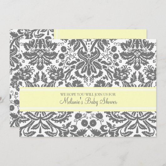 Invitations faites sur commande de baby shower de (Devant / Derrière)