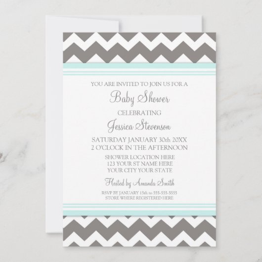 Invitations faites sur commande de baby shower de (Dos)