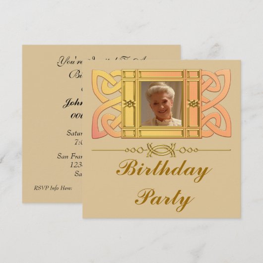 Invitations faites sur commande de fête (Devant / Derrière)