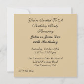 Invitations faites sur commande de fête (Dos)