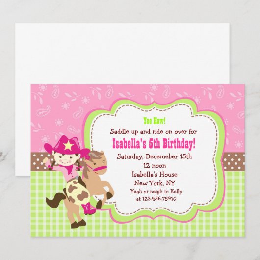 Invitations faites sur commande de fête (Devant / Derrière)