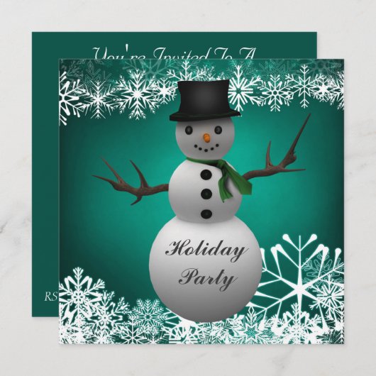 Invitations faites sur commande de fête de Noël (Devant / Derrière)