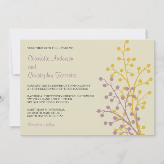 Invitations faites sur commande de mariage de (Devant)