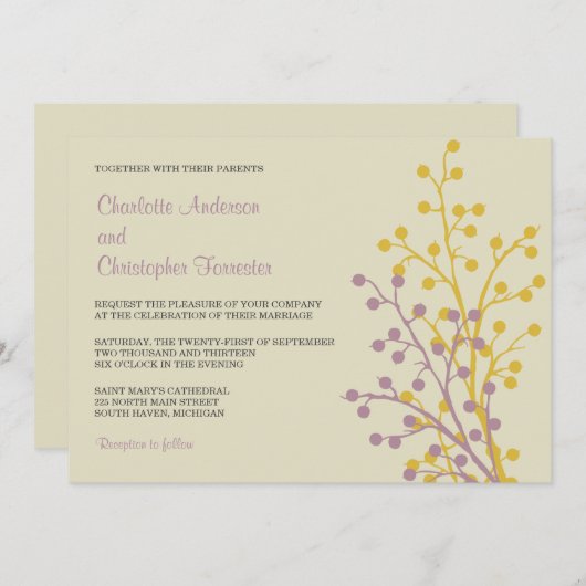 Invitations faites sur commande de mariage de (Devant / Derrière)