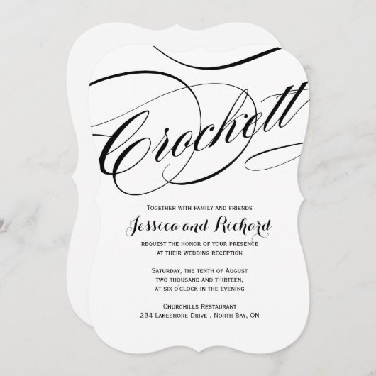 Invitations faites sur commande de mariage de (Devant / Derrière)