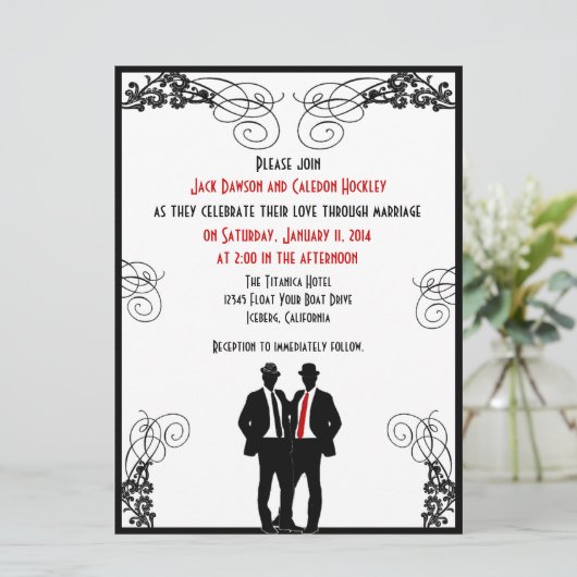 Invitations faites sur commande de mariage de (Debout devant)