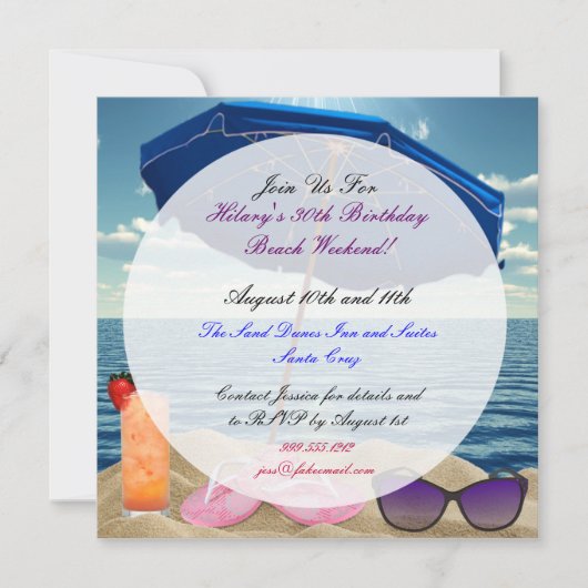 Invitations faites sur commande de week-end (Devant)