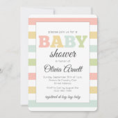Invitations faites sur commande en pastel de baby (Devant)