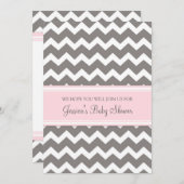 Invitations faites sur commande grises roses de (Devant / Derrière)