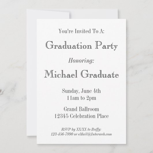 Invitations faites sur commande rayées grises (Dos)