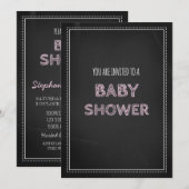 Invitations faites sur commande roses de baby (Devant / Derrière)