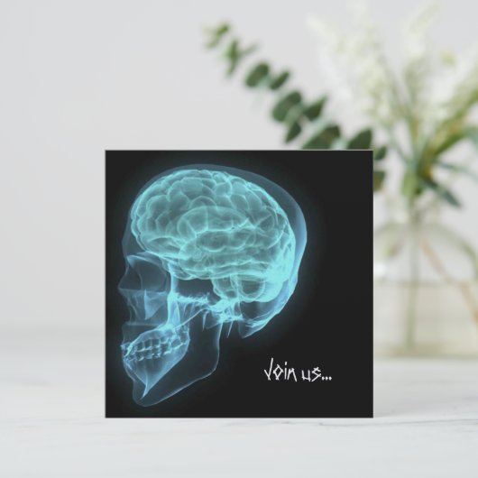 INVITATIONS FAITS SUR COMMANDE - crâne au néon (Debout devant)