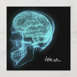 INVITATIONS FAITS SUR COMMANDE - crâne au néon