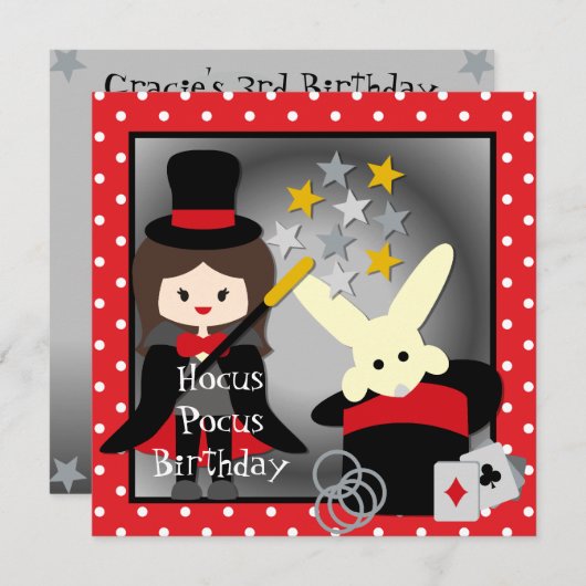 Invitations faits sur commande d'anniversaire (Devant / Derrière)