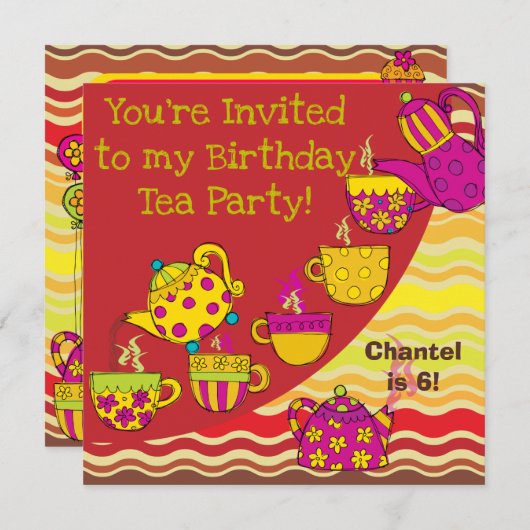 Invitations faits sur commande d'anniversaire de (Devant / Derrière)