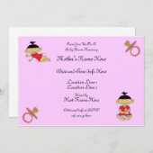 Invitations faits sur commande de baby shower (Devant / Derrière)