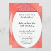 Invitations faits sur commande de fête (Devant / Derrière)