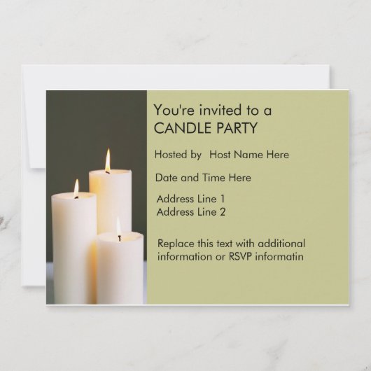 Invitations faits sur commande de partie de bougie (Devant)