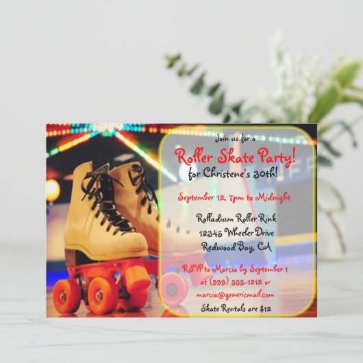 Invitations faits sur commande de partie de patin (Debout devant)