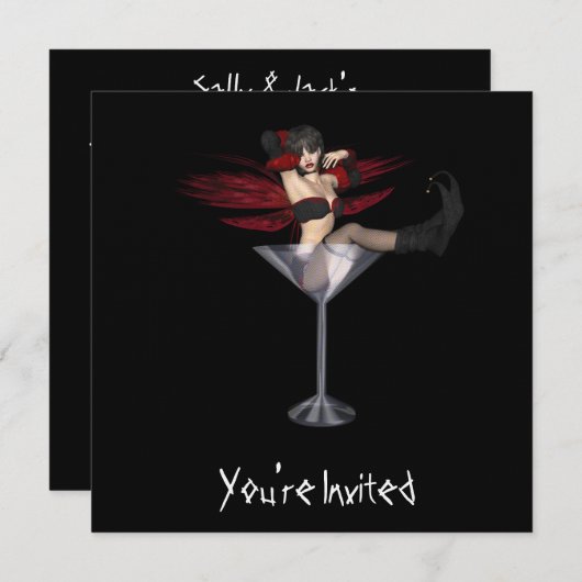 INVITATIONS FAITS SUR COMMANDE - verre féerique de (Devant / Derrière)