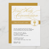 Invitations Fancy Script First Communion| Jumeaux (Devant / Derrière)